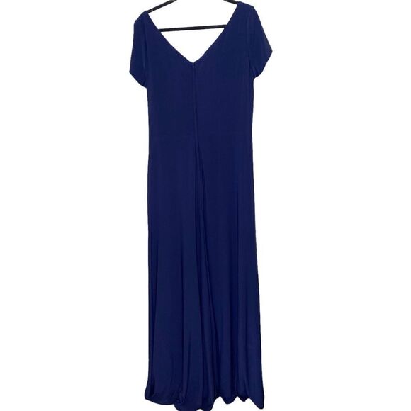 La Femme Short Sleeve Twist Knot A-Line Dress - Picture 5 of 10